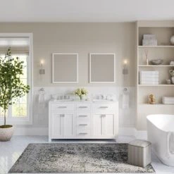 MOD The Polaris Bathroom Vanity, Double Sink, 60", Pure White, Freestanding -Kraus Shop 001164bf03d046ba 4362 w800 h800 b0 p0