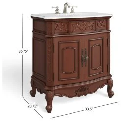 MOD The Carlton Bathroom Vanity, Single Sink, 33", Cherry, Freestanding -Kraus Shop 00e1148d03d9919a 0426 w800 h800 b1 p0