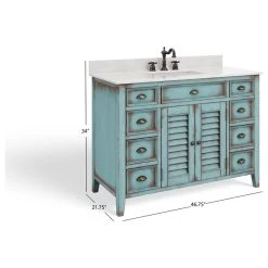 MOD The Aurora Bathroom Vanity, Single Sink, 47", Blue, Freestanding -Kraus Shop 00f1b8a003d9910e 9931 w800 h800 b1 p0