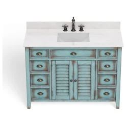 MOD The Aurora Bathroom Vanity, Single Sink, 47", Blue, Freestanding -Kraus Shop 031195d703d99147 9931 w800 h800 b1 p0
