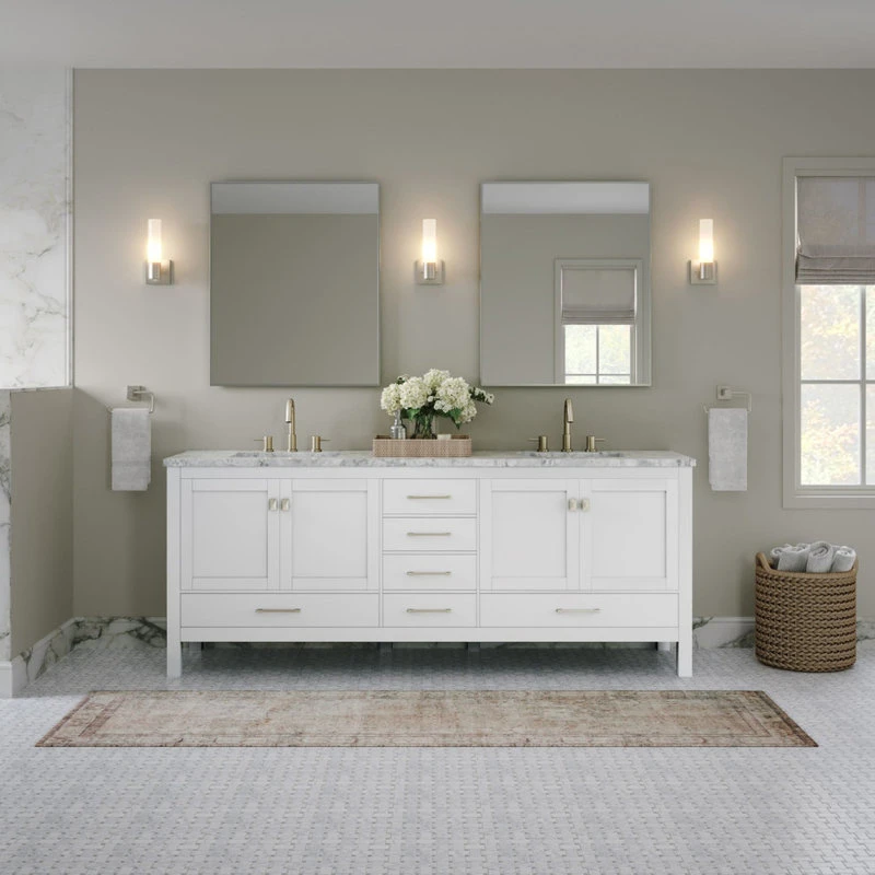 MOD The Kennedy Bathroom Vanity, Double Sink, 84", White, Freestanding 3 MOD The Kennedy Bathroom Vanity, Double Sink, 84", White, Freestanding