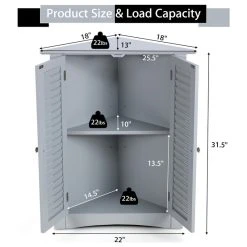 Costway Corner Storage Cabinet Freestanding Floor Cabinet Bathroom W/ Shutter Door Grey 11 Costway Corner Storage Cabinet Freestanding Floor Cabinet Bathroom W/ Shutter Door Grey -Kraus Shop 07f14adf0142bec2 2122 w800 h800 b1 p0