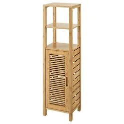 Linon Home Decor Products Bracken Mid Cabinet Natural Bamboo