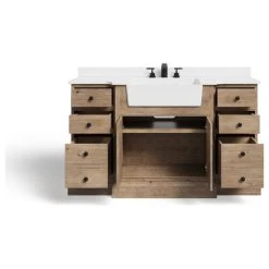MOD Fermo Bath Vanity, Weathered Fir, 60", Stone Top, Single Sink, Freestanding -Kraus Shop 0951c57103d0548e 8180 w800 h800 b1 p0