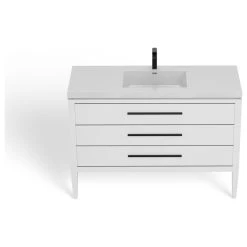 MOD Celios Bathroom Vanity, Single Sink, 48", White With Black Trim, Freestanding -Kraus Shop 09f19c5c03d05790 8556 w800 h800 b1 p0