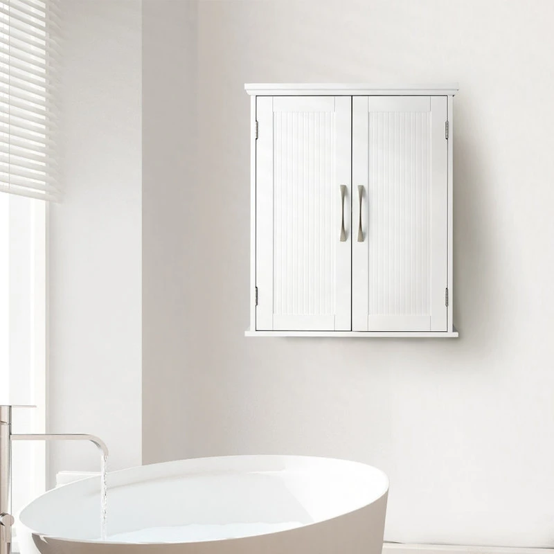 Versanora Wooden Bathroom Wall Cabinet White Newport 4 Versanora Wooden Bathroom Wall Cabinet White Newport - Image 2