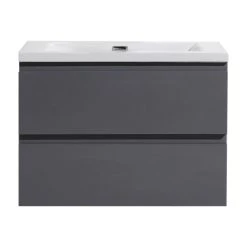 Bathroom Vanity Wholesale INC. Moreno Mob 30" Wall-Mounted Single Bathroom Vanity In High Gloss Gray
