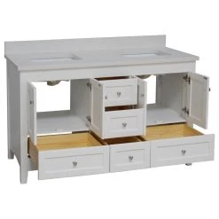 Kitchen Bath Collection Abbey 60" Bath Vanity, Base: White, Top: Quartz, Double Vanity -Kraus Shop 0a81c41003065119 4582 w800 h800 b1 p0
