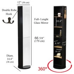 EVIDECO Swivel Storage Tower Cabinet Organizer Linen Full Length Mirror 6 ShelvES, Black And Bamboo 10 EVIDECO Swivel Storage Tower Cabinet Organizer Linen Full Length Mirror 6 ShelvES, Black And Bamboo -Kraus Shop 0aa184a10287f1c8 1743 w800 h800 b1 p0