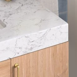 MOD Bahia Bath Vanity, Oak, 84", Brushed Gold Hardware, Double, Freestanding -Kraus Shop 0cf1b1da03c743ab 6743 w800 h800 b0 p0