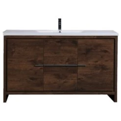 Bathroom Vanity Wholesale INC. MOD 60" Single Bathroom Vanity In Rosewood