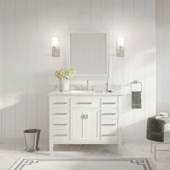 MOD The Fairmont Bathroom Vanity, Single Sink, 42", White, Freestanding