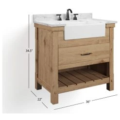 MOD Bosque Bath Vanity, Driftwood, 36", Single Sink, Farmhouse, Freestanding -Kraus Shop 10714f1c034728e4 3126 w800 h800 b1 p0