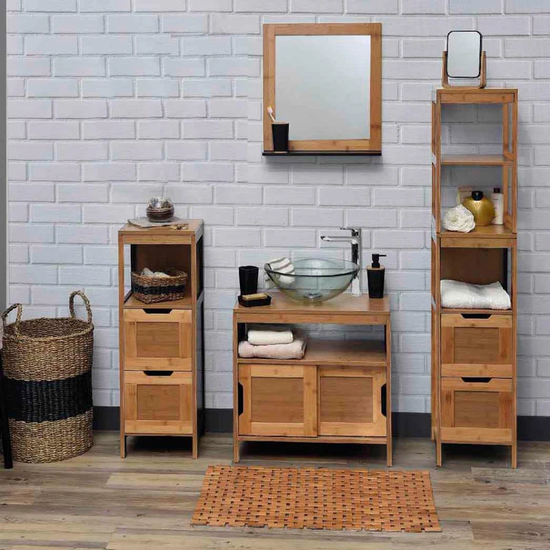 EVIDECO Over The Toilet Storage Cabinet Bathroom Mahe Bamboo - Wood, Mahe 7 EVIDECO Over The Toilet Storage Cabinet Bathroom Mahe Bamboo - Wood, Mahe - Image 5