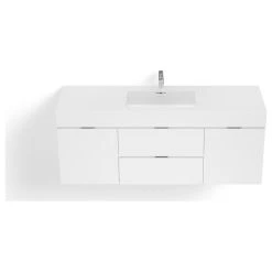 MOD Boutique Bath Vanity, High Gloss White, 60", Single Sink, Wall Mount -Kraus Shop 1201276f03471d95 9767 w800 h800 b1 p0