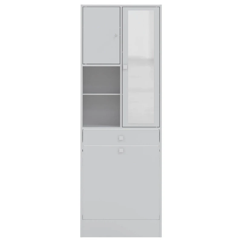 Symbiosis Combi Column With Laundry Compartment, White 3 Symbiosis Combi Column With Laundry Compartment, White