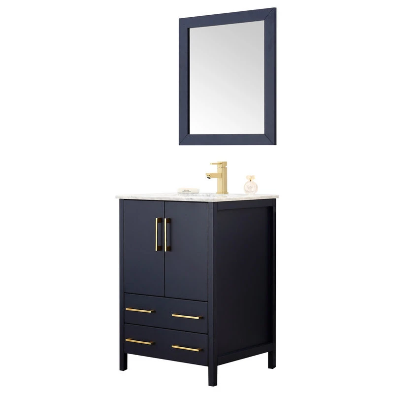 Legion Furniture Solid Wood Lacquer Vanity With Mirror & Gold Handles, 24" 4 Legion Furniture Solid Wood Lacquer Vanity With Mirror & Gold Handles, 24" - Image 2