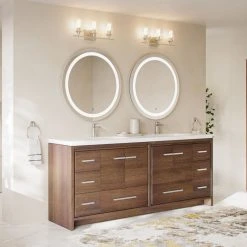 MOD The Sonora Bathroom Vanity, Double Sink, 84", Rosewood, Freestanding -Kraus Shop 153122de03d9cb7b 8138 w800 h800 b0 p0