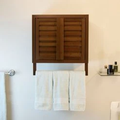 Eccostyle Solid Bamboo Spa Or Bath 2 Door Wall Hanging Space Saver Cabinet - Caramel -Kraus Shop 1651845e01722c83 1853 w800 h800 b0 p0