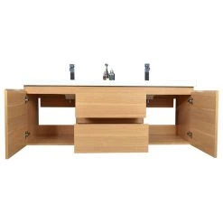 Bathroom Vanity Wholesale INC. MOB 60" Wall-Mounted Double Bathroom Vanity In White Oak -Kraus Shop 16f1da5700a09e72 2507 w800 h800 b1 p0