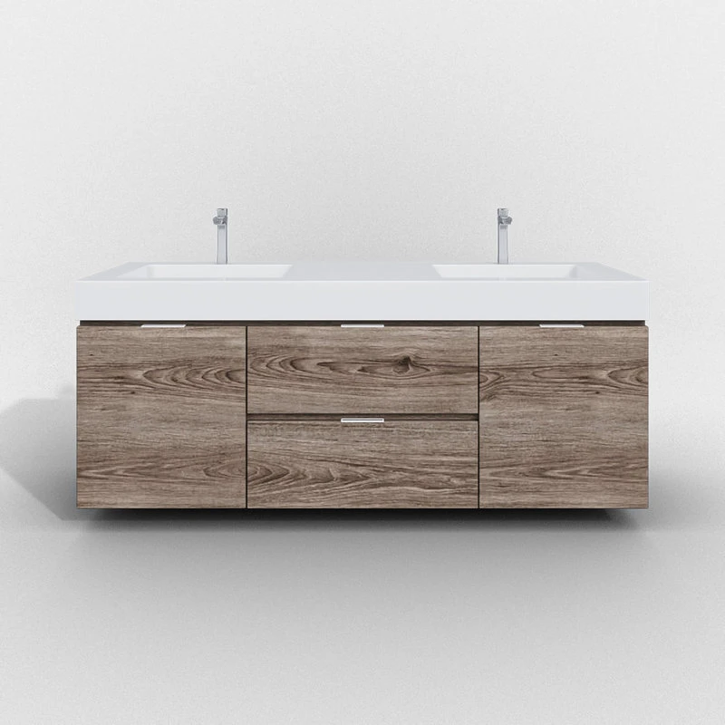 MOD Boutique Bath Vanity, Butternut, 60", Double Sink, Wall Mount 4 MOD Boutique Bath Vanity, Butternut, 60", Double Sink, Wall Mount - Image 2