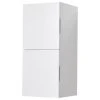 KUBEBATH Bliss 12"W X 24"H Linen Side Cabinet, 2 Doors, Nature Wood Finish, High Gloss Wh