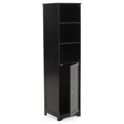 GDFStudio Lauren Modern Free Standing Bathroom Linen Tower Storage Cabinet, Black -Kraus Shop 1c7103bc0f9069af 0870 w800 h800 b1 p0