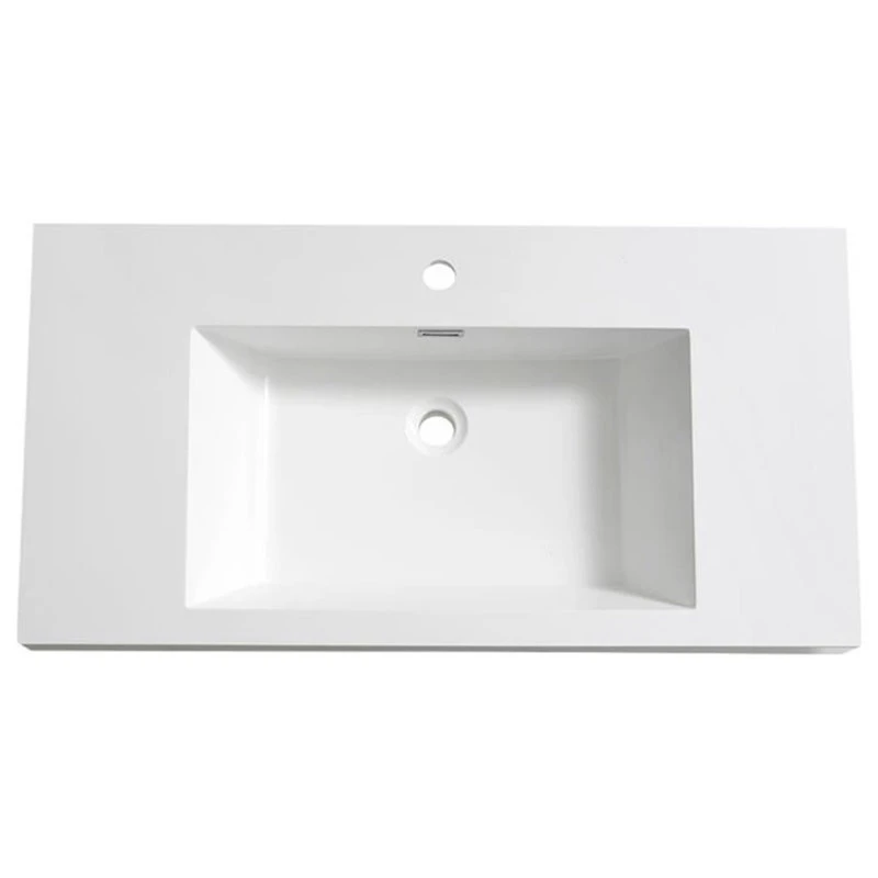 Fresca Valencia 42" Modern Acrylic Resin Sink With Countertop In White 4 Fresca Valencia 42" Modern Acrylic Resin Sink With Countertop In White - Image 2