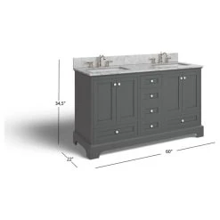 MOD Cascade Bath Vanity, Sapphire Gray, 60", Brushed Nickel Hardware, Double, Freestanding -Kraus Shop 1e91cda903a4e731 0780 w800 h800 b1 p0