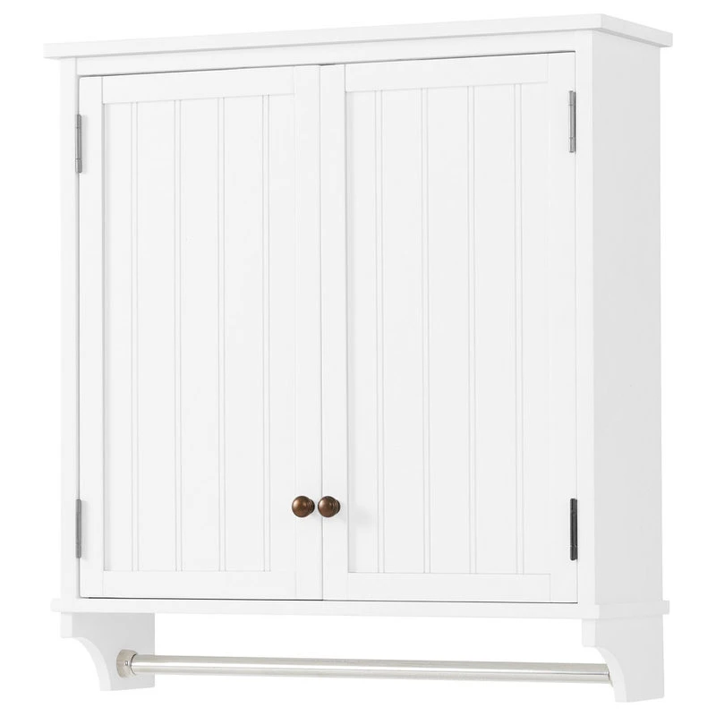 Bolton Furniture, Inc. Dover 27"W X 29"H Wall Mounted Bathroom Storage Cabinet, 2 Doors And Towel Rod 5 Bolton Furniture, Inc. Dover 27"W X 29"H Wall Mounted Bathroom Storage Cabinet, 2 Doors And Towel Rod - Image 3