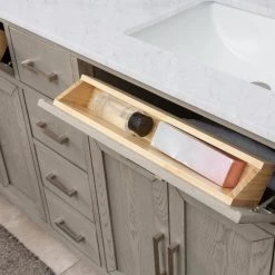Urban Furnishing Grace 60" Double Bathroom Vanity In Rich Antique Gray Oak With Carrara White Quartz Top -Kraus Shop 20e1edb300188621 8688 w800 h800 b0 p0