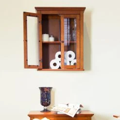 Glitzhome 24.1"H Wooden Bathroom Wall Storage Cabinet With Double Doors 11 Glitzhome 24.1"H Wooden Bathroom Wall Storage Cabinet With Double Doors -Kraus Shop 2121105e0a9dc47c 8899 w800 h800 b0 p0