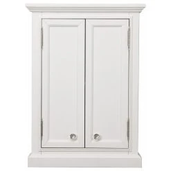 Water Creation Derby 33 In. H X 24 In. W Bath Storage Wall Cabinet, Pure White