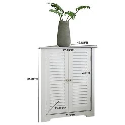 Pilaster Designs Corolla Corner Bathroom Storage Floor Cabinet Organizer, White/Marble Wood -Kraus Shop 22c1dde10de98ab7 9764 w800 h800 b1 p0