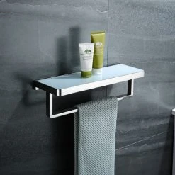 Lexora Bagno Bianca St. Steel Wh. Glass Shelf, Towel Bar Chrome -Kraus Shop 25813a770ed66e80 3400 w800 h800 b0 p0