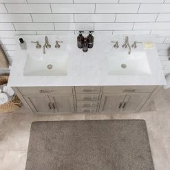 Urban Furnishing Grace 60" Double Bathroom Vanity In Rich Antique Gray Oak With Carrara White Quartz Top -Kraus Shop 26c14cd20018863d 8688 w800 h800 b0 p0
