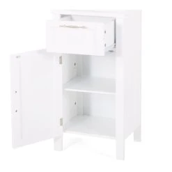 GDFStudio Meader Bathroom Floor Storage Cabinet With Drawer, White -Kraus Shop 280101d3022b09e5 4155 w800 h800 b1 p0