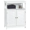 Costway Bathroom Wood Storage Cabinet W/ Double Shutter Door