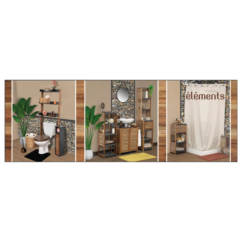 EVIDECO Bathroom Linen Storage Tower Cabinet Mahe Bamboo - Wood, Elements 8 EVIDECO Bathroom Linen Storage Tower Cabinet Mahe Bamboo - Wood, Elements - Image 6