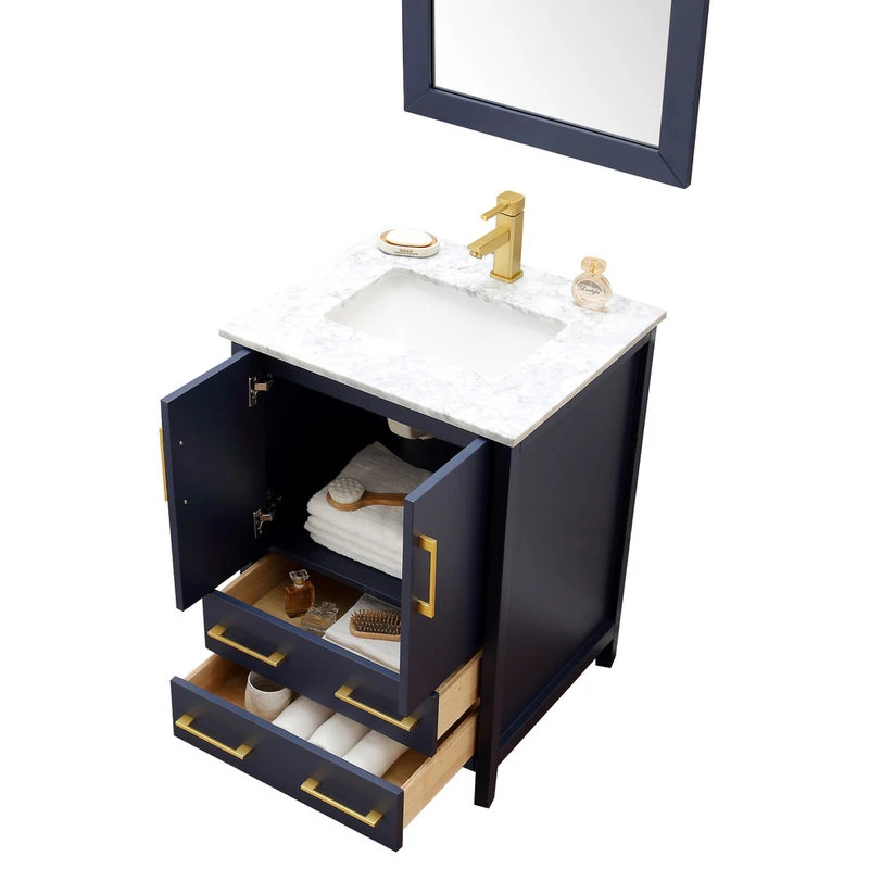 Legion Furniture Solid Wood Lacquer Vanity With Mirror & Gold Handles, 24" 5 Legion Furniture Solid Wood Lacquer Vanity With Mirror & Gold Handles, 24" - Image 3