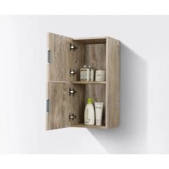 KUBEBATH Bliss 12"W X 24"H Linen Side Cabinet, 2 Doors, Nature Wood Finish, Nature Wood -Kraus Shop 2a81e62f0dbf9e1a 0916 w800 h800 b0 p0
