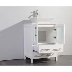 Vanity Art LLC Vanity Art Vanity Set With Vessel Sink, White, 24", Standard Mirror -Kraus Shop 2aa1691708b5cefa 6505 w800 h800 b0 p0