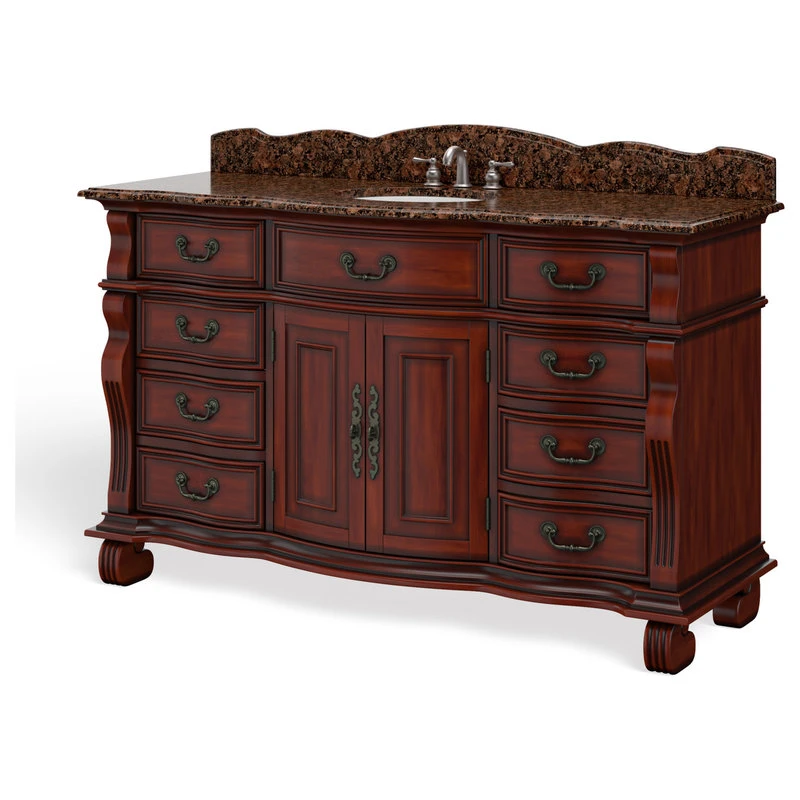 MOD The Finley Bathroom Vanity, Single Sink, 60", Cherry, Freestanding 12 MOD The Finley Bathroom Vanity, Single Sink, 60", Cherry, Freestanding - Image 10