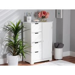 Wholesale Interiors Baxton Studio Modern Storage Cabinet With White Finish SR191194-White-Cabinet -Kraus Shop 2c418a0d011836c6 8829 w800 h800 b0 p0