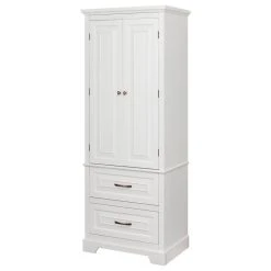 Versanora Wooden Bathroom Linen Tower Storage Cabinet