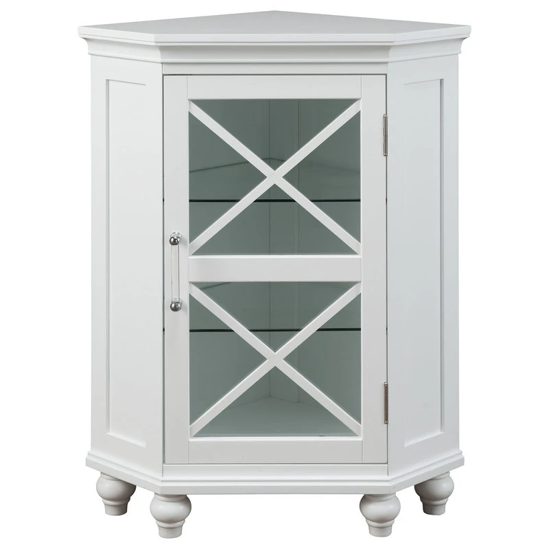 Elegant Home Fashions Wooden Bathroom Storage Corner Stand Cabinet 3 Elegant Home Fashions Wooden Bathroom Storage Corner Stand Cabinet