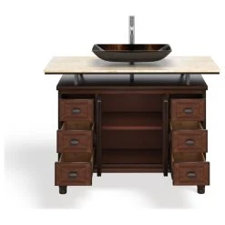 MOD The Woodard Bathroom Vanity, Single Sink, 48", Brown, Freestanding -Kraus Shop 312175ab03d991e3 3393 w800 h800 b1 p0