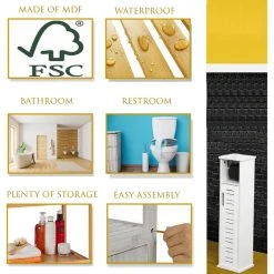 EVIDECO 2 In 1 Toilet Roll Holder And Storage Unit Cabinet, Miami White 8 EVIDECO 2 In 1 Toilet Roll Holder And Storage Unit Cabinet, Miami White -Kraus Shop 31716149032489ce 9538 w800 h800 b1 p0