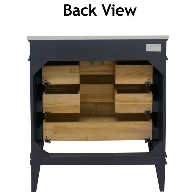 Kitchen Bath Collection Eleanor 30" Bathroom Vanity, Powder Blue, Carrara Marble Top 9 Kitchen Bath Collection Eleanor 30" Bathroom Vanity, Powder Blue, Carrara Marble Top - Image 7