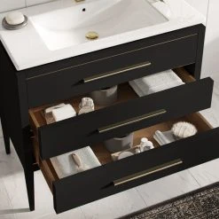 MOD Celios Bathroom Vanity, Single Sink, 36", Black With Brass Trim, Freestanding 19 MOD Celios Bathroom Vanity, Single Sink, 36", Black With Brass Trim, Freestanding -Kraus Shop 33c1b45303d05701 8460 w800 h800 b0 p0